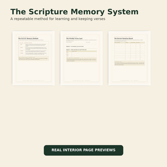 Interior page previews from The Scripture Memory System