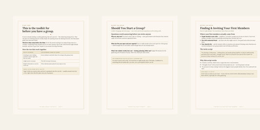 Interior page previews from The Small Group Starter Kit